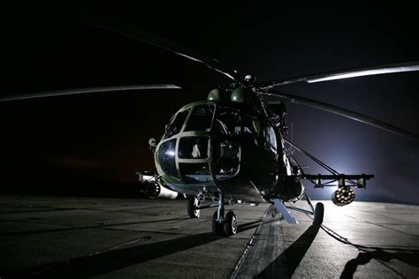 Nypd Helicopter At Night