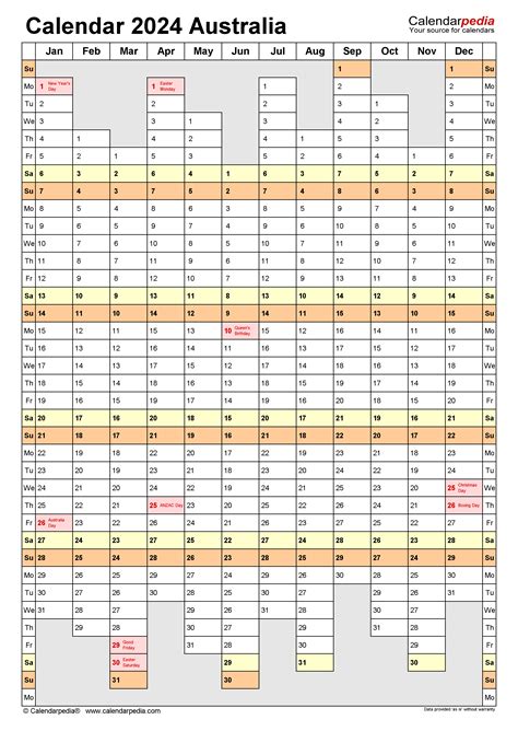 2024 Calendar Template Excel Australian Dollar Enid Germaine