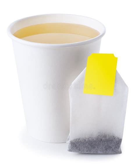 Takeaway Cup With Tea And Tea Bag Isolated On White Stock Image Image