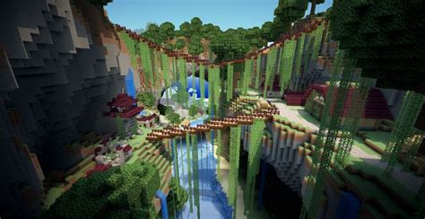 Minecraft Village On A Ravine Minecraft Houses Minecraft Minecraft