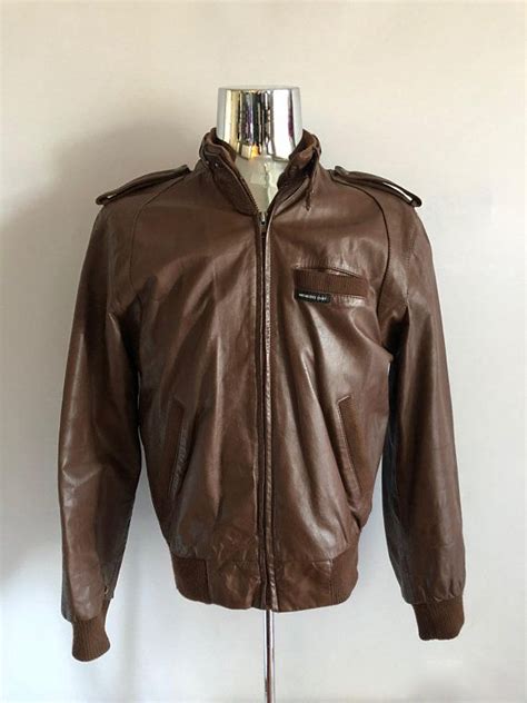 Vintage Men S S Members Only Leather Jacket Brown Zip Up M