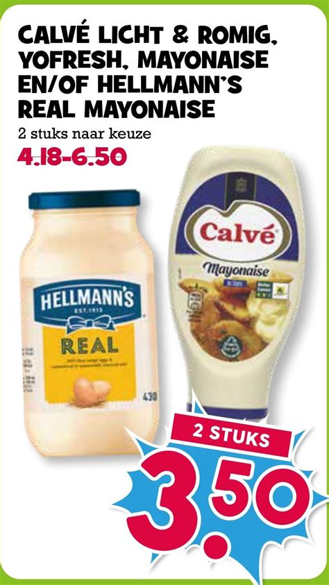 Calv Licht Romig Yofresh Mayonaise En Of Hellmann S Real Mayonaise