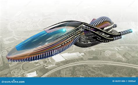 Futuristic Military Drone For Fantasy Games Stock Illustration - Image ...