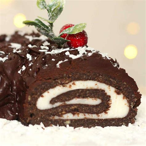 No Bake Yule Log Vegan Friendly BakedbyClo Vegan Dessert Blog