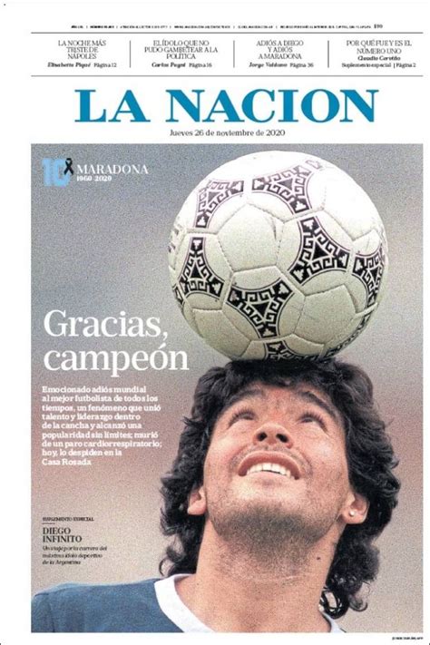 Maradona Diarios Del Mundo Le Dedican Sus Portadas A Diego Tras Su