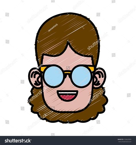 Cute Girl Glasses Cartoon Stock Vector Royalty Free 729620305