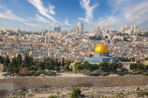 Jerusalem Old Town Skyline with the Dome of the Rock in the Center Stock Photo - Image of city ...