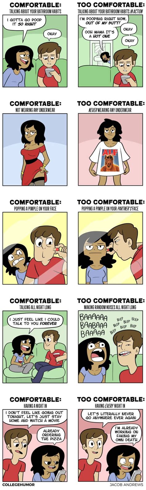 5 Signs Your Relationship Is Getting Too Comfortable Funny Jokes New