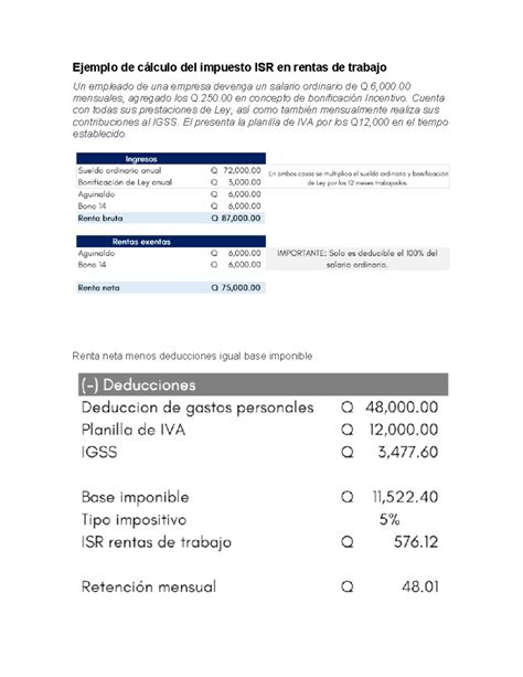 Ejemplo De Cálculo Del Impuesto Isr En Rentas De Trabajo Contabilidad Mensuales Agregado