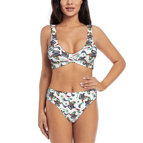 Rocae Dinosaur On Excavator2 For Bikini Set For Women Two Piece Sexy
