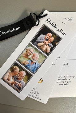 Invitation Til Guldbryllup Slim Size Invitationer Til Fest