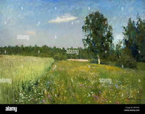 English Isaak Levitan Painting June Day Summer