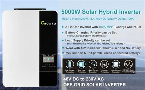 Growatt Solar Spf Off Grid Inverter 5kw 5000 Es Ips Bazar