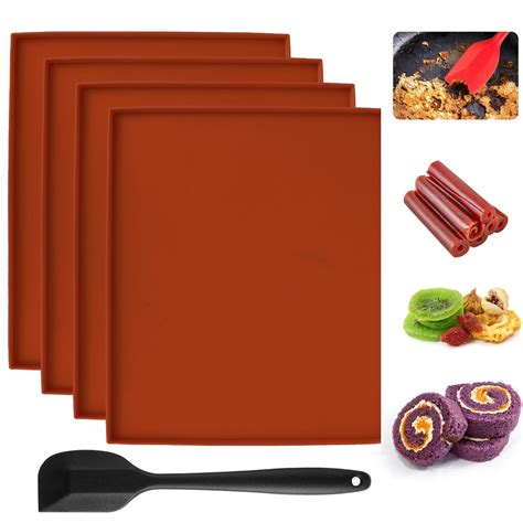 Nyidpsz 4pcs Silicone Dehydrator Trays Non-stick Dehydrator Sheets ...