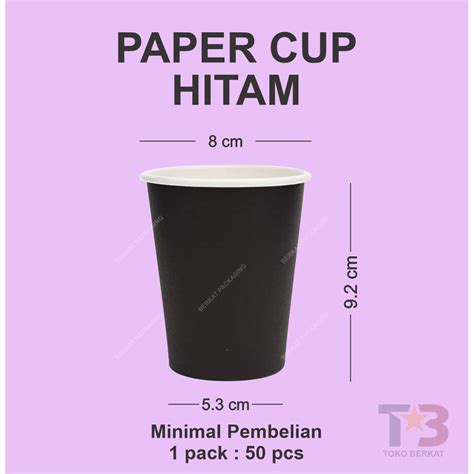 Jual Paper Cup Polos Oz Hitam Paper Cup Hot Hitam Sablon Cetak