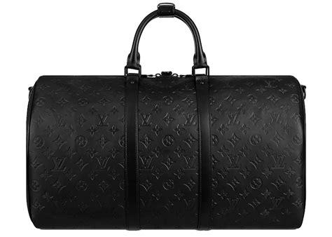 Louis Vuitton Keepall Bandouliere 50 Monogram Shadow Black In Embossed