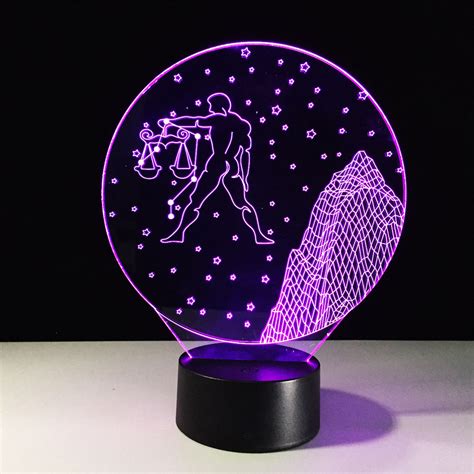 Libra Horoscope 3d Optical Illusion Lamp — 3d Optical Lamp