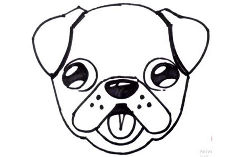 How To Draw A Pug Cute Very Easy And Separately His Face