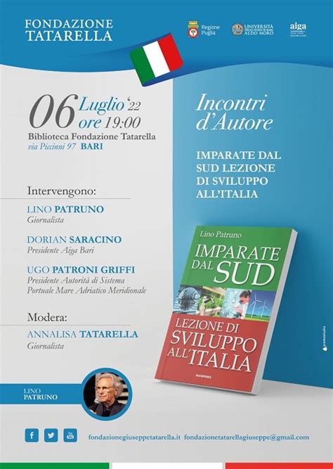 Libri Lino Patruno parlerà di Sud e Sviluppo alla Fondazione Tatarella