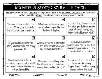 Reading Response Choice Boards By The Literacy Dive Tpt