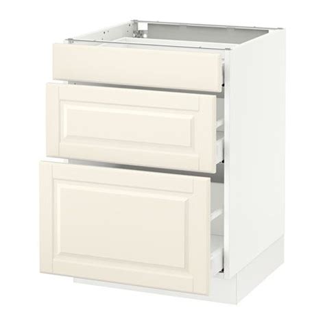 Sektion Base Cabinet With 3 Drawers White Ma Bodbyn Off White