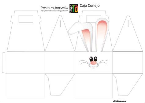 Molde Caja Conejo En Cart N