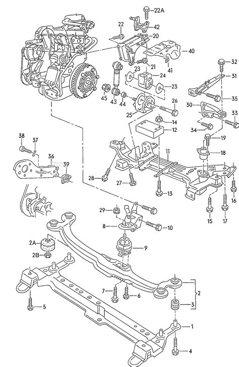 securing parts for engine VW PASSAT