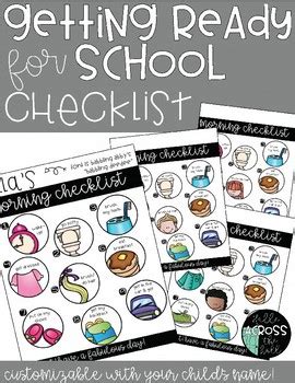 Getting Ready for School Checklist by Across the Hall | TpT