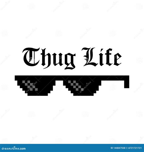 Creative Illustration Of Pixel Glasses Of Thug Life Meme Isolated On