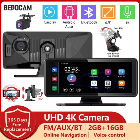 BEPOCAM 4K 1080P UHD 6 9 DVR GPS