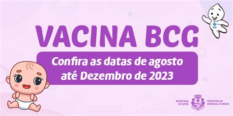 Secretaria De Sa De Disponibiliza Calend Rio De Vacina O Contra A Bcg