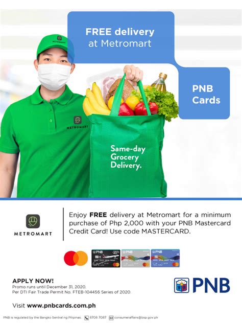 Free Delivery At Metromart With Your Pnb Mastercard Philippine