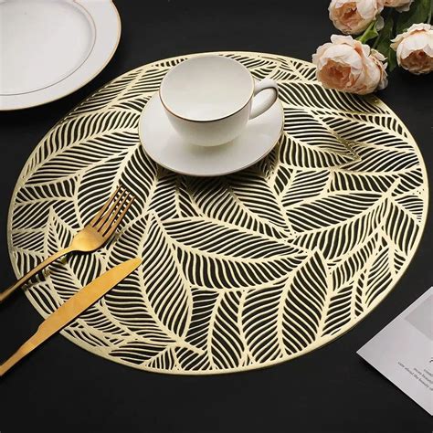 Vinly Heat Resistant Place Mats Round Stain Resistant Anti Skid Dining