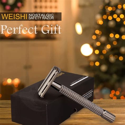 Weishi Safety Razor Double Edge Long Handle Butterfly Open Razor