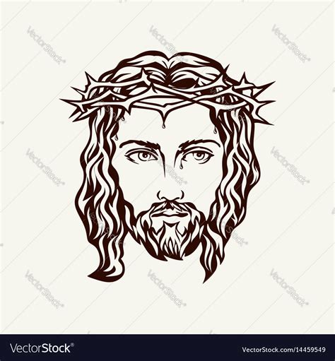 Face Of The Lord And Savior Jesus Christ Vector Image