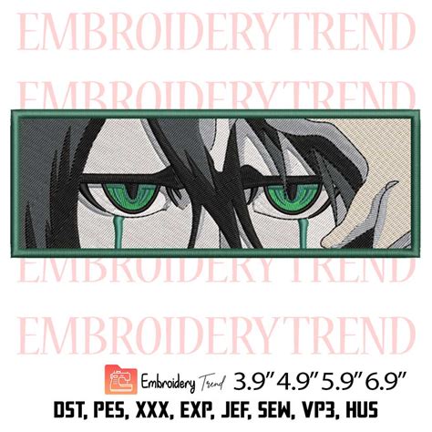 Ulquiorra Cifer Eyes Embroidery Design Bleach Anime Embroidery File