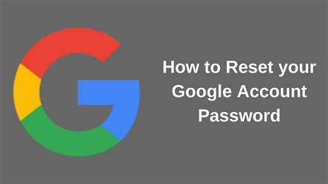 How To Reset Your Google Account Password YouTube