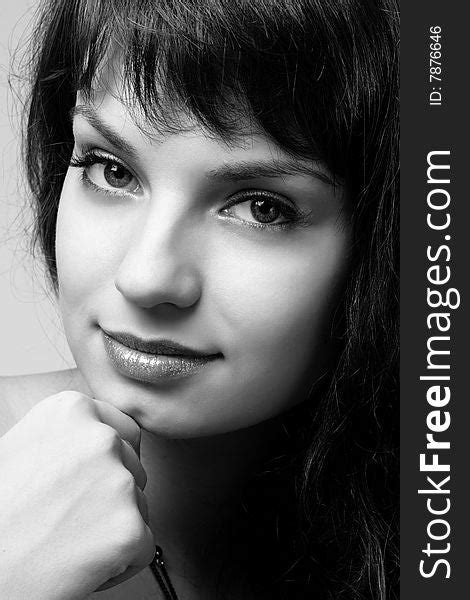 6 Pretty Brunette Portrait Bw Free Stock Photos StockFreeImages