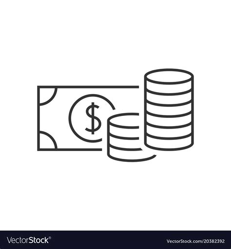 Money outline icon Royalty Free Vector Image - VectorStock