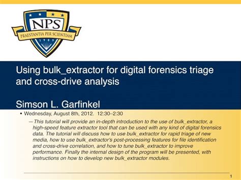 (PDF) Using bulk extractor for digital forensics triage and ... bulk_extractor Tutorial.pdf ...