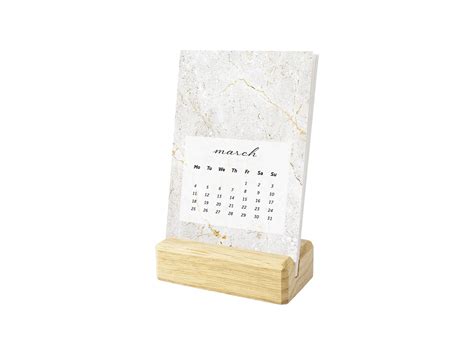 Desk Calendar With Marble Textures Meloprints