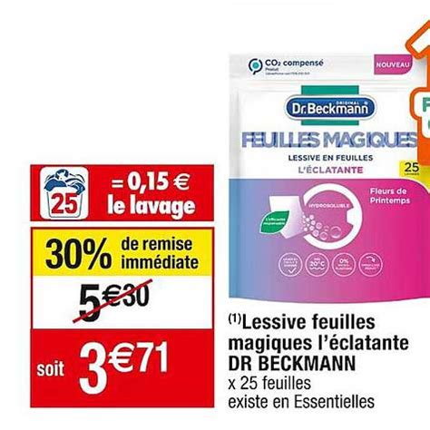 Promo Lessive Feuilles Magique L éclatante Dr Beckmann chez Cora