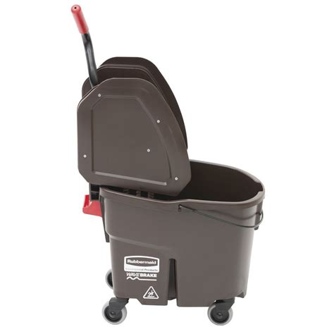 Rubbermaid 35 Qt Brown Plastic Wavebrake® Mop Bucket With Down Press Wringer