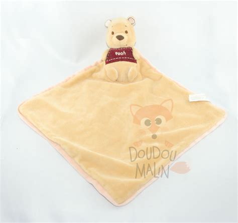 Doudou Disney Nicotoy Winnie Pooh Jaune Rouge Losange Plat