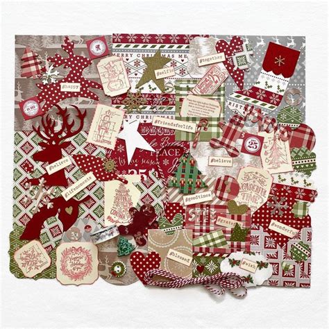 Christmas Scrapbook Embellishments Junk Journal Kit Etsy Christmas