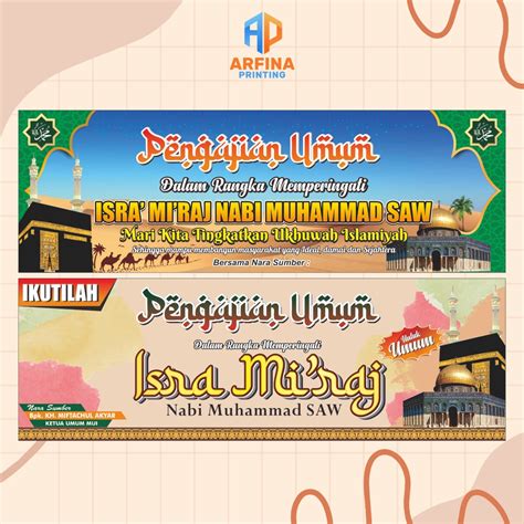 Jual Spanduk Banner Isra Mi Raj Mmt Pengajian Banner Maulidan