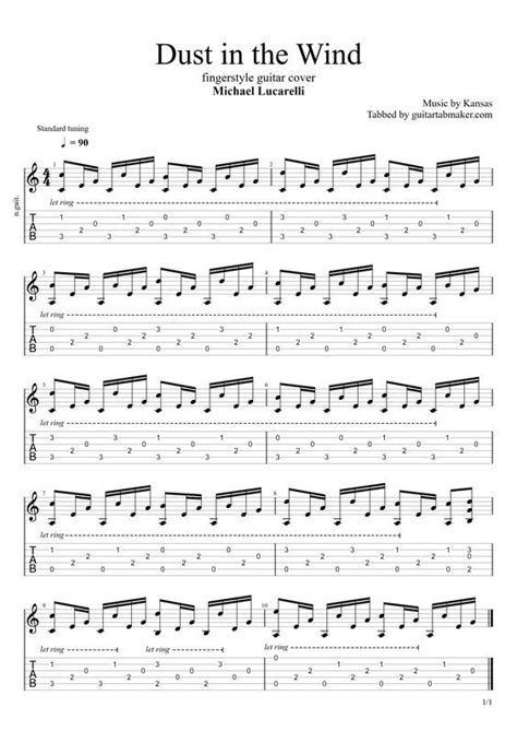 Dust In The Wind Tab Fingerstyle Guitar Tabs Pdf Guitar Pro Guitar Tabs Guitar Tabs