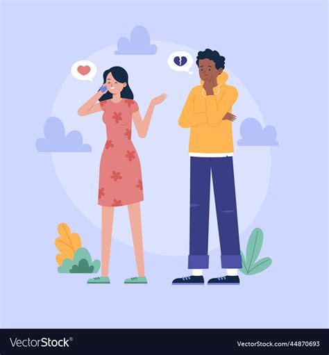 Flat people being jealous Royalty Free Vector Image