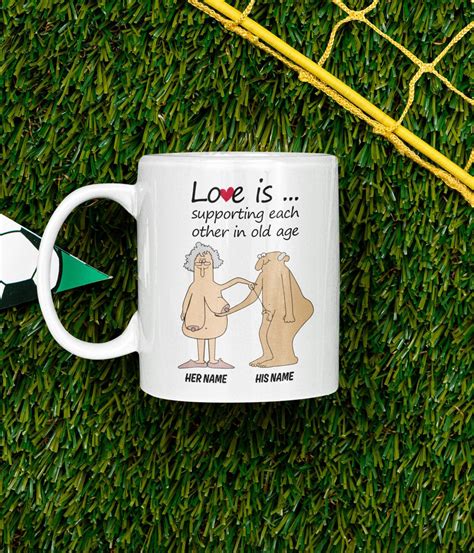 Love Is Supporting Each Other In Old Age Mug Custom Couple Etsy