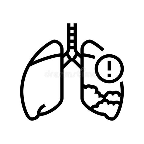 Ilustración Vectorial De La Línea De La Enfermedad De Mesotelioma